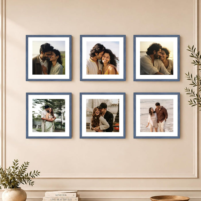 Premium White Photo Frame Set of 6 for Living Room | Classic Wooden Picture Frames for Photos, Artwork & Kids Room | Wall Décor (8x10 Inch)