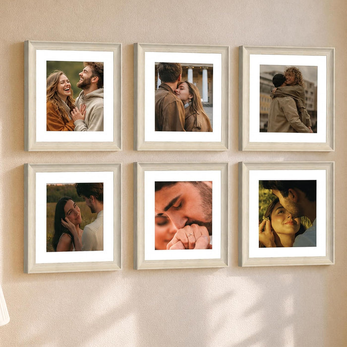 Premium White Photo Frame Set of 6 for Living Room | Classic Wooden Picture Frames for Photos, Artwork & Kids Room | Wall Décor (8x10 Inch)