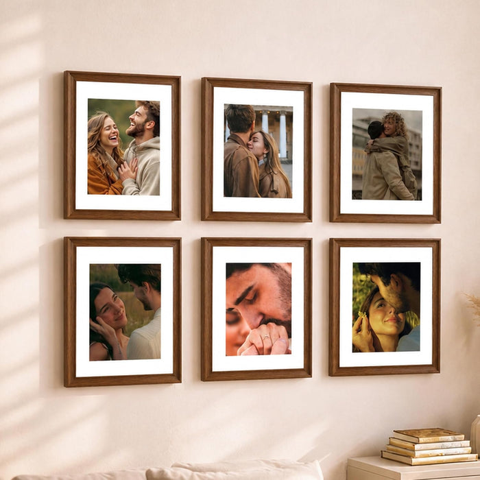 Premium White Photo Frame Set of 6 for Living Room | Classic Wooden Picture Frames for Photos, Artwork & Kids Room | Wall Décor (8x10 Inch)