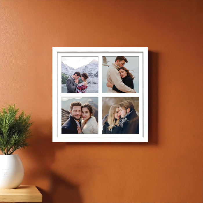 Photo Frame Collage 13x13 cm Photos Display 4 Oppenings Wall Mounting Home Décor Photo-Frame (34x34 cm)