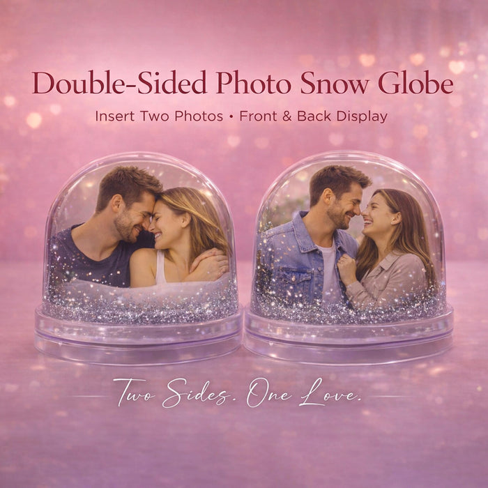 Art Street Customized Silver Glitter Liquid Photo Frame, Desktop Table Frame with Sparkling Glitter Cascade, Acrylic Snow Globe Photo Frames for Valentine's Day Gift, Anniversary, 3.5x3.5 Inch