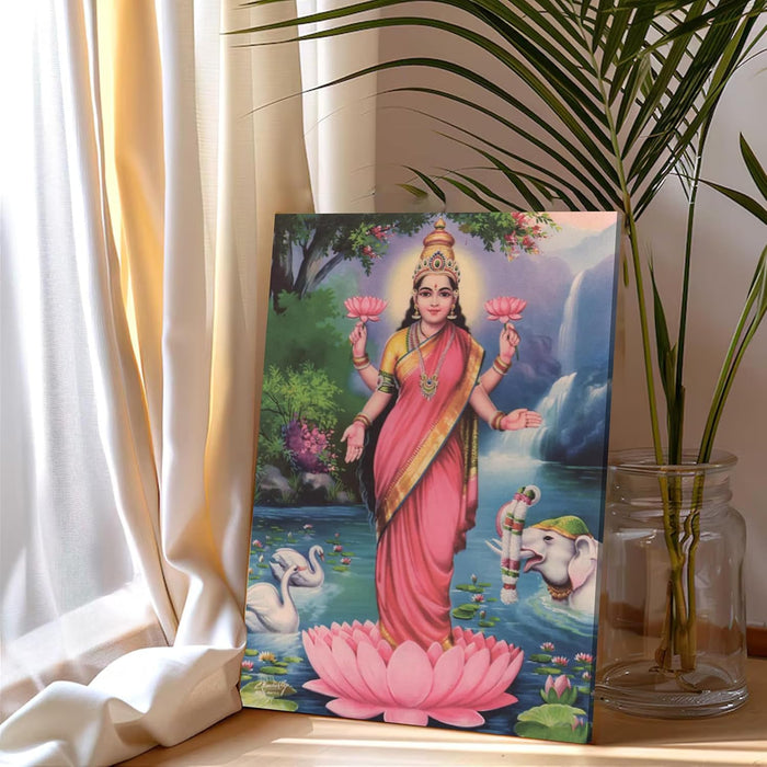 Spiritual Stretched Canvas Pooja room Temple Wall Art Print Painting on Stretched-Canvas (30x41 CM)