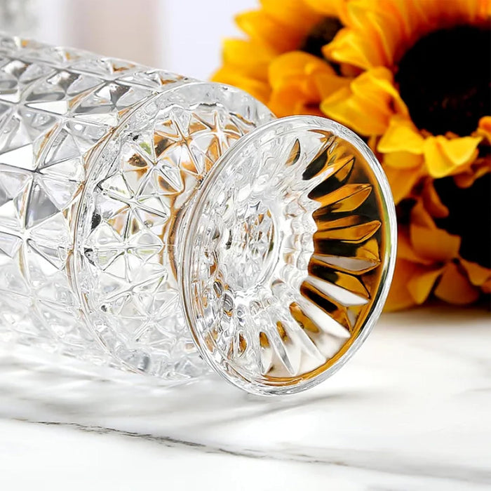 Glass Flower Vase for Modern Decorative Plants and Flower for Table Centerpiece Decoration (10x18 cm)