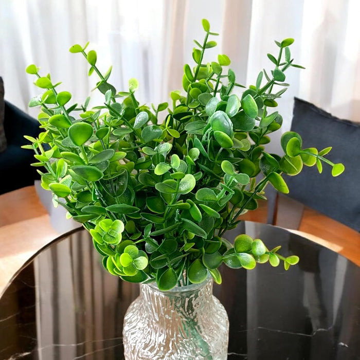 Art Street Artificial PVC Plastic Eucalyptus Green Bushes, Bunch