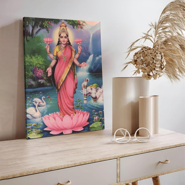 Spiritual Stretched Canvas Pooja room Temple Wall Art Print Painting on Stretched-Canvas (30x41 CM)
