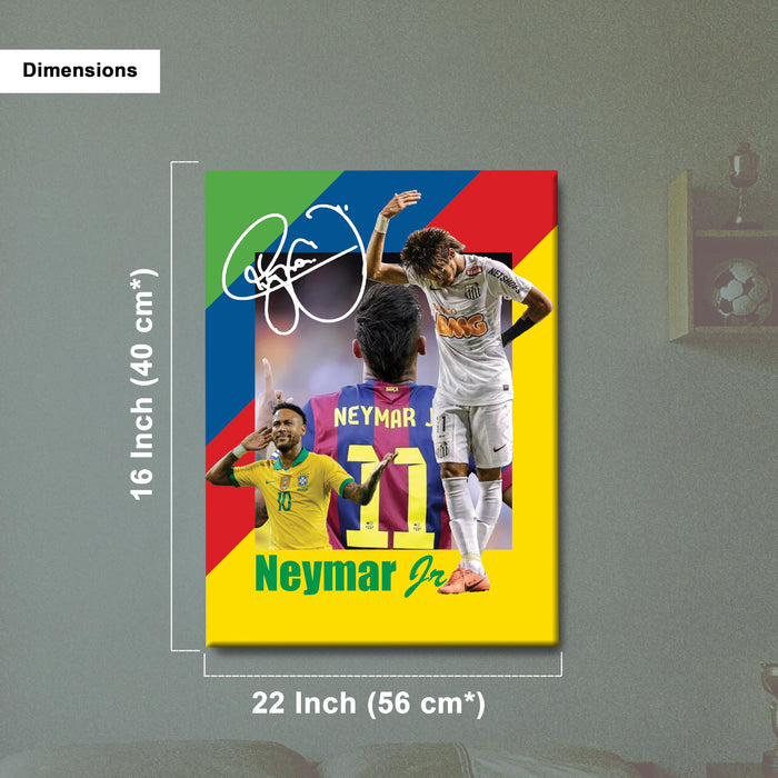Neymar Jr Wall Art Canvas Painting Poster, Brazilian Football Star Sports Wall Decor for Living Room, Bedroom, Office & Football Lovers, and Home & Office Decor, 16 x 22 Inch