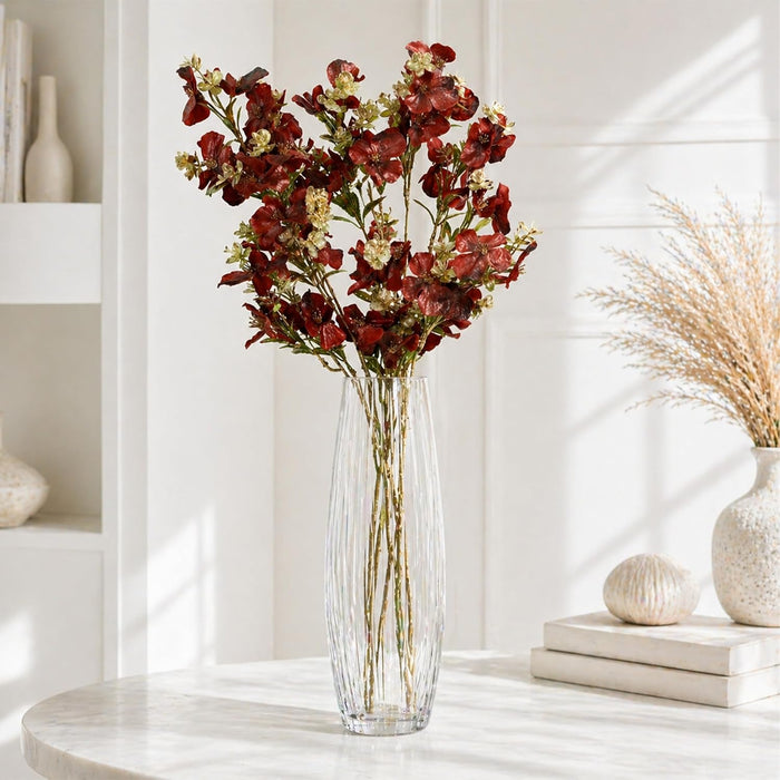 Art Street Artificial Red Flower Stems with Cream Accents – Realistic Faux Floral Branches for Home Décor, Vase Fillers