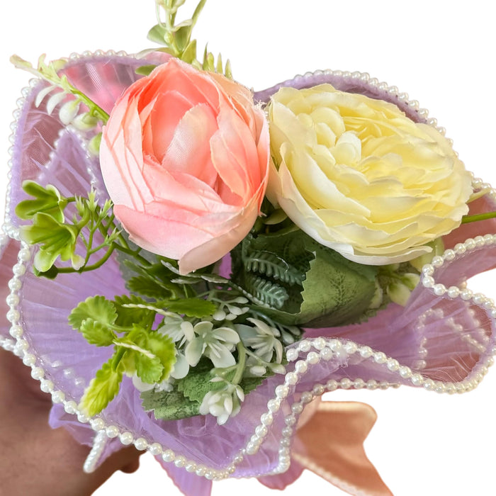 Art Street Artificial Rose Bouquet Pink and White, Fake Flower Arrangement for Valentine’s Day Gift 2026, Romantic Gift for Women Men Couple, Flowers for Anniversary Birthday Home Decor, 33 cm