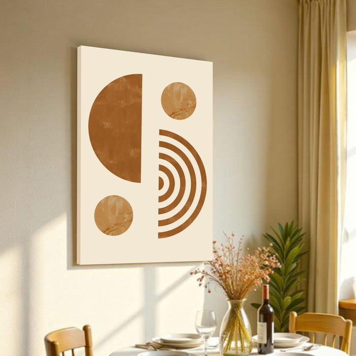 Abstract Rainbow sun pattern Stretched Canvas Wall Art Modern Boho Illustration Painting for Home & Office Wall Decor, (16x22 Inch)
