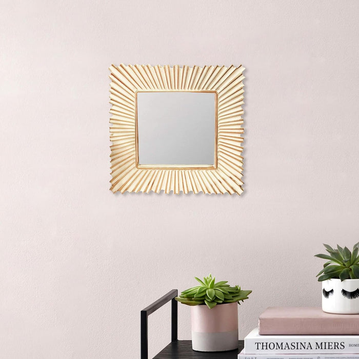 Decorative Square Golden Wall Mirror for Living Room