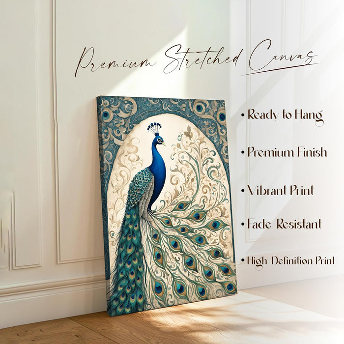 Abstract Stretched Canvas Multicolor Wall Art Painting Peacock Classic Digital Painting ‰ÛÒ 22x34 Inch