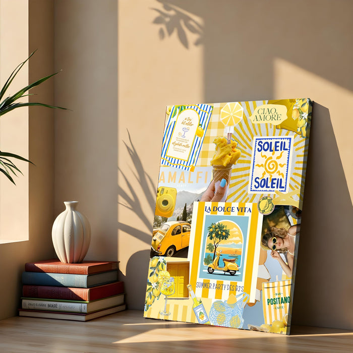 Italian Summer Pop Art Canvas Wall Painting | Travel pop art Canvas Wall Painting For Home and Office Wall Décor (41x56 cm)