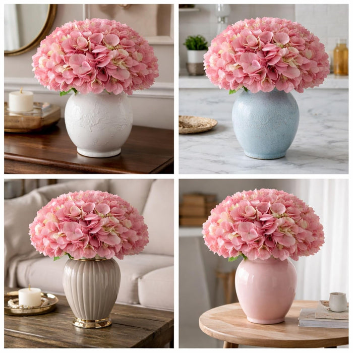Art Street Artificial Pink Hydrangea Flower Stick for Vases| Faux Flowers|