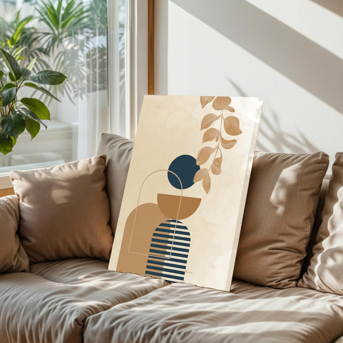 Abstract modern face Stretched Canvas Wall Art Modern Boho Illustration Painting for Home & Office Wall Decor, (16x22 Inch)