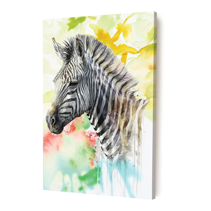 Art Street Stretched Canvas Painting of Zebra Modern Animal Art for Home Decor, Living Room, Wall Hanging, (Size: 12x16 Inch)