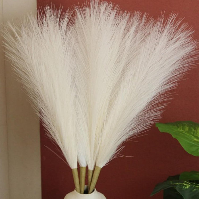 Artificial Pampas Grass for Decoration, Pink Blush Faux, Non-Shedding Feather Grass Pack of 4 | Gradient Pampas Grass | (18 Inch)