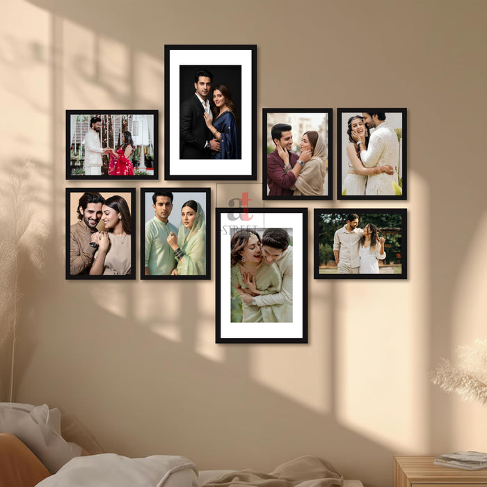 Art Street Photo Frame Set of 8 Black Wall Decor Collage Display Hanging Family Picture Frames Gallery Collection Decor Items Wall Mount Frames Birthday Anniversary Gift, 8x12 and 12x16 In