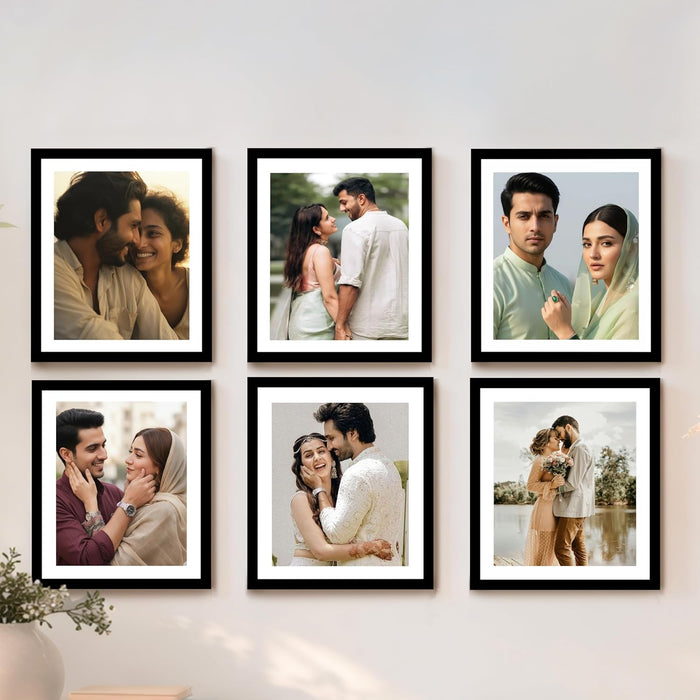 Premium White Photo Frame Set of 6 for Living Room | Classic Wooden Picture Frames for Photos, Artwork & Kids Room | Wall Décor (8x10 Inch)