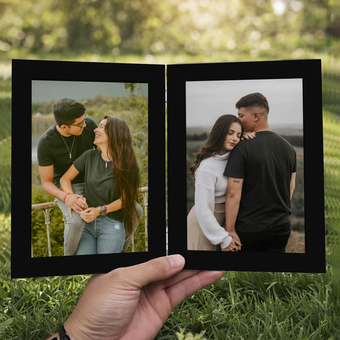 Art Street Folding Table Stand Valentine Couple Black 5x7 Inch Photo Frame For Home Décor | Foldable Photo Frame with Acrylic Plexiglass | For Bedroom, Hallways, Office, Living Room (13x18 CM)