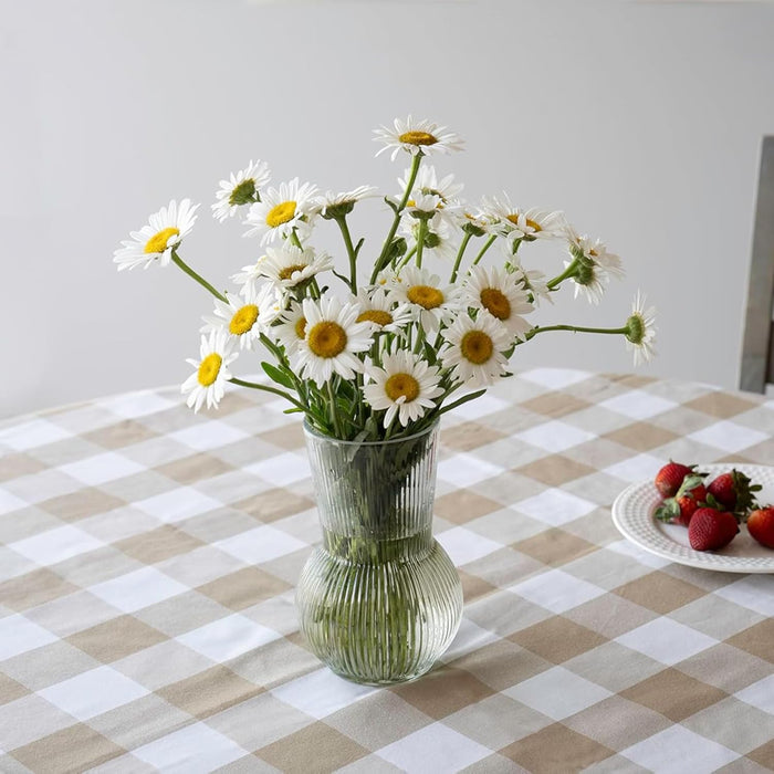 Glass Flower Vase for Modern Decorative Flower and Plants for Table Centerpiece Decoration (12x18 cm)