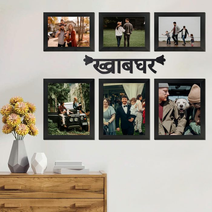 Wall Photo Frame for Home Décor (Set of 6) Vertical and Horizontal Display, Plexiglass Photo Frame (3 pcs- 8x10 Inches, 3 pcs-6x8 Inches)