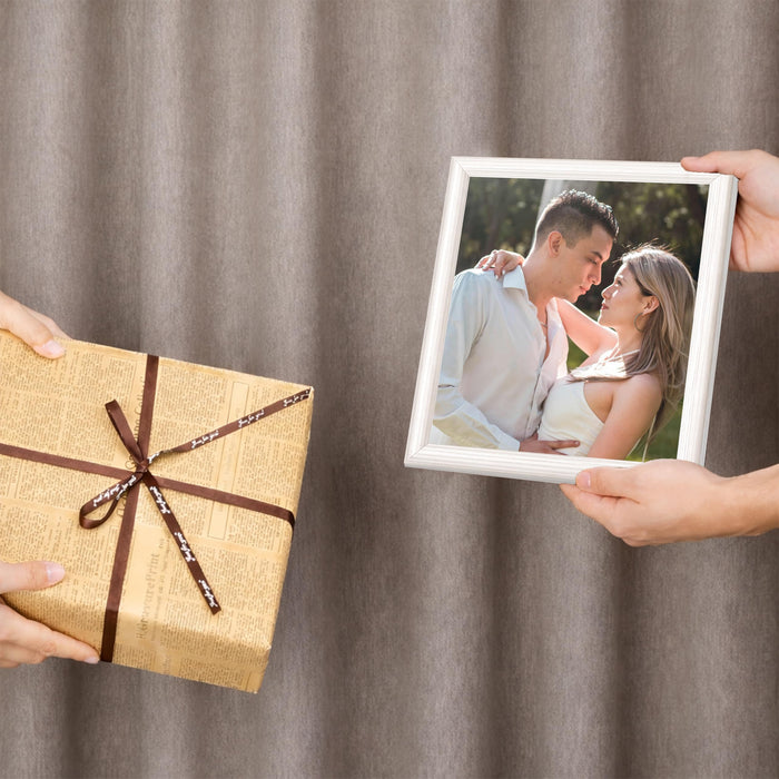 Art Street Picture Photo Frame Set of 6 for Bedroom, Tabletop Frames with Stand, Photo Frames for Couples, Weddings, Home Decor, Portrait or Landscape Display (Beige, 8x8 Inch)