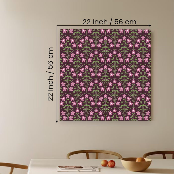 Floral Miniature Painting for Wall Decoration | Flower Canvas Wall Painting for Living Room, Bedroom, Home and Office Wall Decor (56x56 Cm)