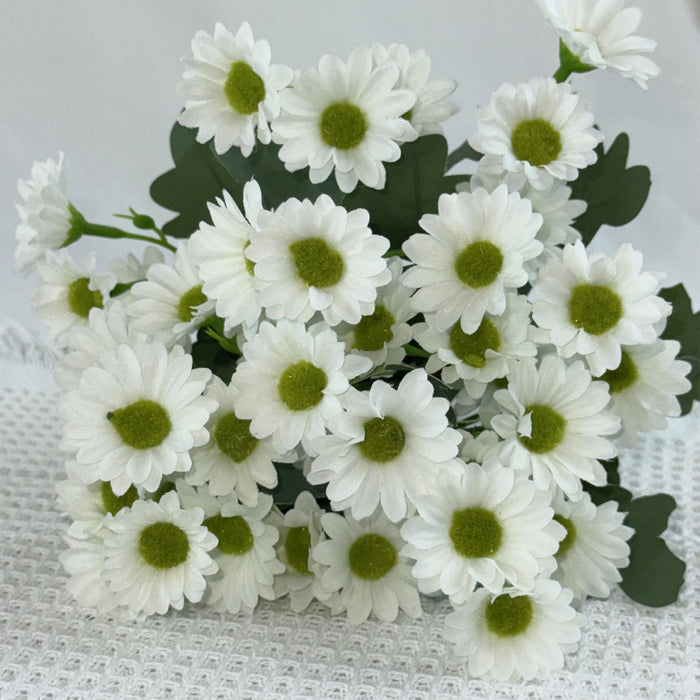 Art Street Artificial White Flowers Bunch |Daisy Flowers for Home | Living Room, Valentine Day Décor |Christmas Day, New Year Gift, 7 Head 21 Flowers| Pack of 2|Size 13 INCH, (Without Vase)