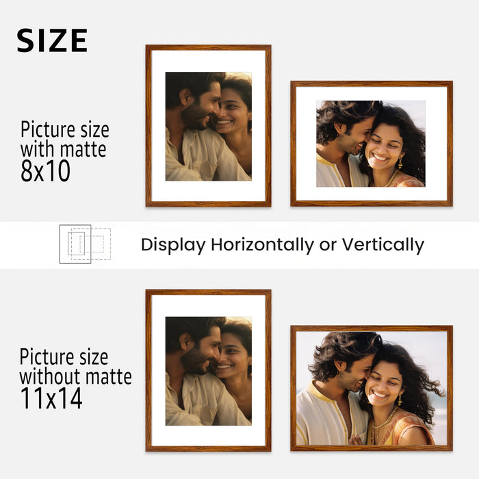 Art Street Premium Photo Frame for living room, Classic Aesthetic Design Photo Frames for Photograph, Art Work, Kids Room Set of 9 (11x14 Inch, Brown)