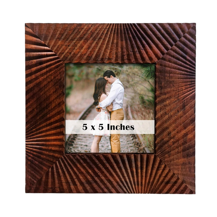 Photo Frame for Tabletop | Plexiglass, Frame for Home and Office Decoration (Brown, 5x5 Inch)