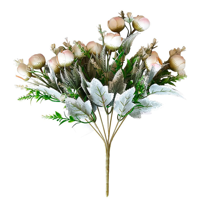 Artificial DIY Daisy Camellia 14 Head Artificial Silk Flowers Bouquet, Real Looking Flowers Wedding Home Decoration