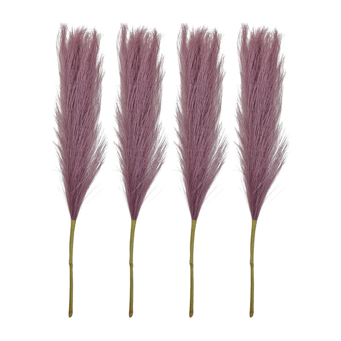 Artificial Pampas Grass for Decoration, Pink Blush Faux, Non-Shedding Feather Grass Pack of 4 | Gradient Pampas Grass | (18 Inch)