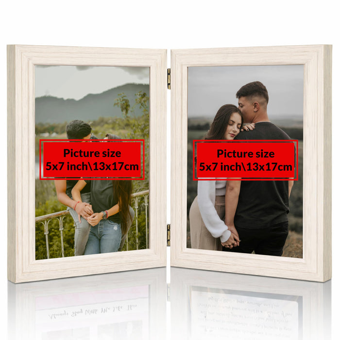 Art Street Folding Table Stand Valentine Couple Beige 5x7 Inch Photo Frame For Home Décor | Foldable Photo Frame with Acrylic Plexiglass | For Bedroom, Hallways, Office, Living Room (13x18 CM)