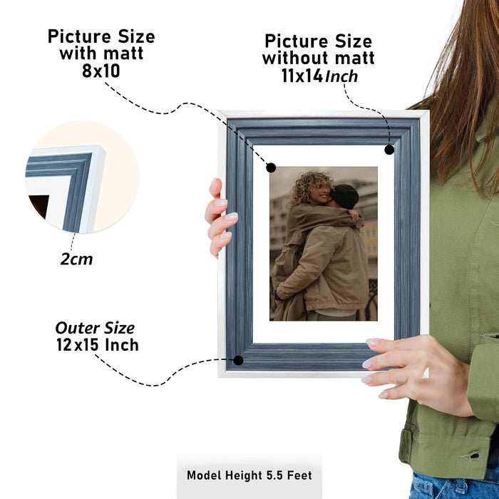 Art Street Premium Photo Frame for living room, Classic Aesthetic Design Photo Frames for Photograph, Art Work, Kids Room Set of 9 (11x14 Inch, Blue)