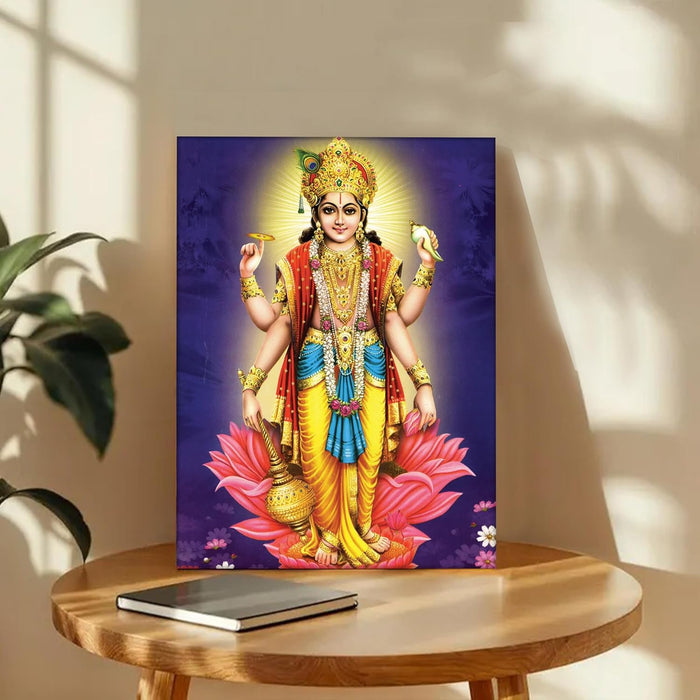Spiritual Stretched Canvas Pooja room Temple Wall Art Print Painting on Stretched-Canvas (30x41 CM)