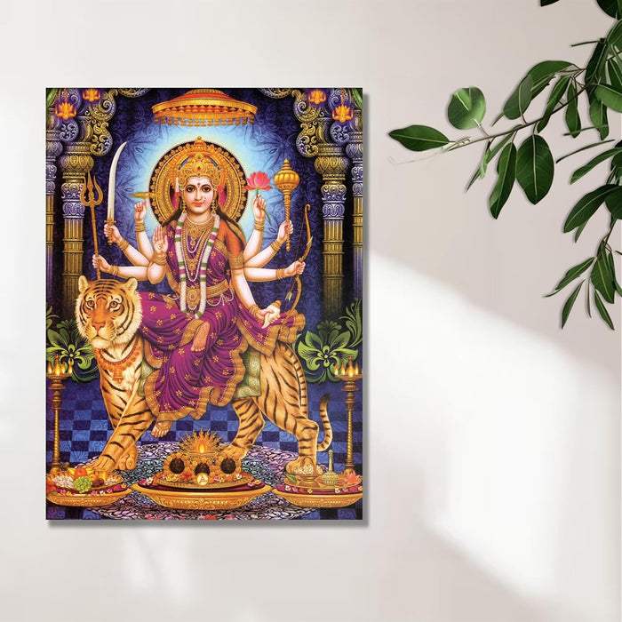 Spiritual Stretched Canvas Pooja room Temple Wall Art Print Painting on Stretched-Canvas (30x41 CM)