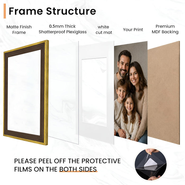 Art Street Brown Collage Photo Frame Set of 13 for Wall Decor | Multi Size Family Picture Frames Gallery Wall Set | Modern Photo Frames for Living Room, Bedroom, Hallway & Home Decoration