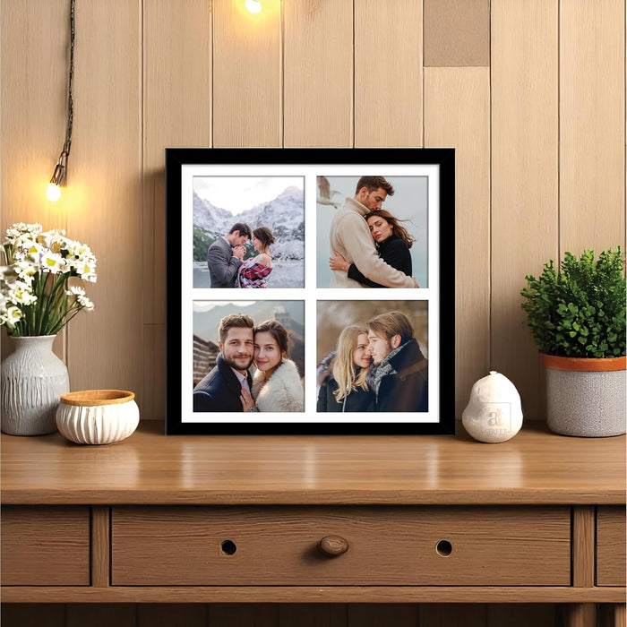 Photo Frame Collage 13x13 cm Photos Display 4 Oppenings Wall Mounting Home Décor Photo-Frame (34x34 cm)
