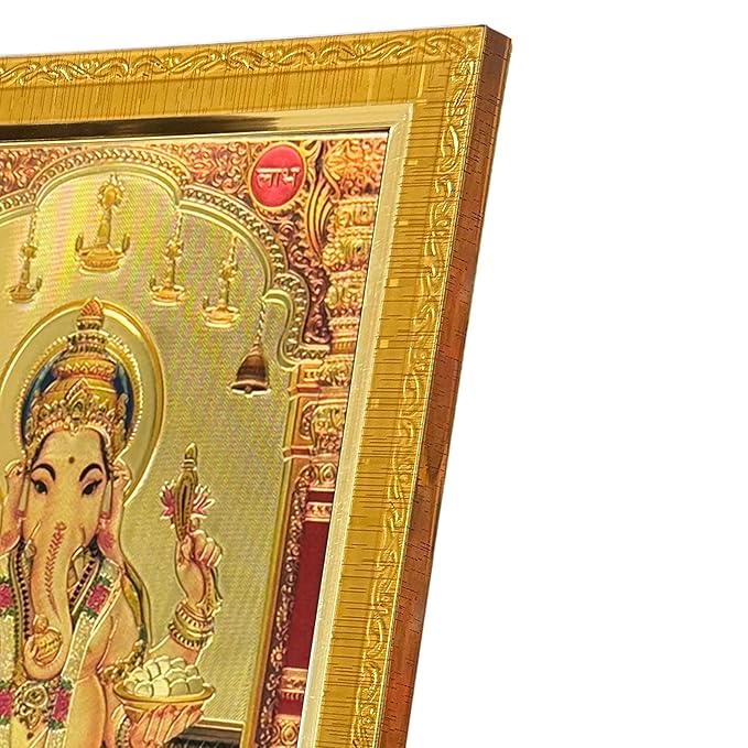 Religious Photo Frame, Poster for Pooja, Gold Plated God Photo Frames (Size: 5.8 x 7.8 Inch, Gold)