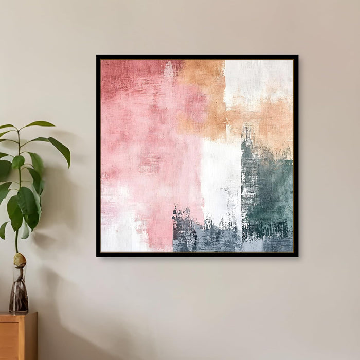 Multicolor Abstract Canvas Wall Art Painting – Pink Black White Gallery Wrap Canvas Painting Wall Décor.