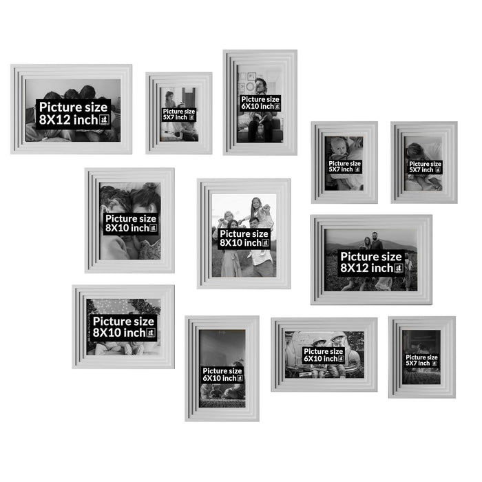 Collage Photo Frame Set of 13 | Multi-Size Gallery Wall Picture Frames for Family Photos | Modern Wall Décor for Living Room, Bedroom & Home Decoration