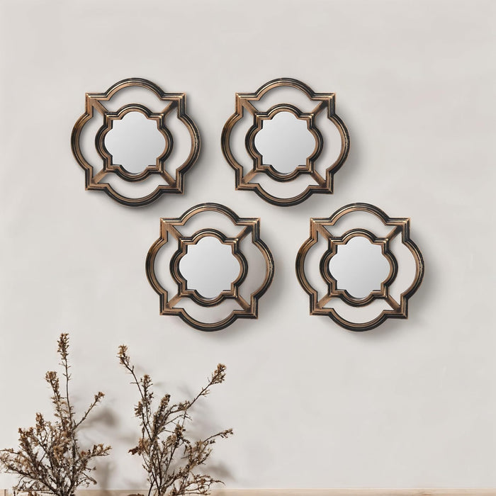 Beautiful Large Mirror Set of 4 for Bathroom, Wall Mirror,Decorative in Round Shape (11 x 11 Inchs)