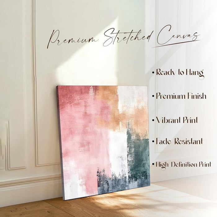 Multicolor Abstract Canvas Wall Art Painting – Pink Black White Gallery Wrap Canvas Painting Wall Décor.