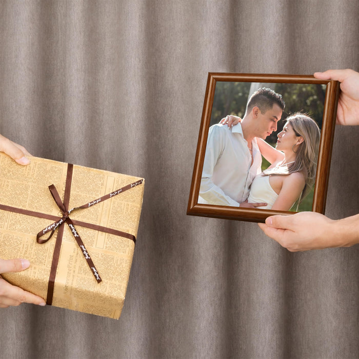 Art Street Picture Photo Frame Set of 6 for Bedroom, Tabletop Frames with Stand, Photo Frames for Couples, Weddings, Home Decor, Portrait or Landscape Display (Brown, 8x8 Inch)