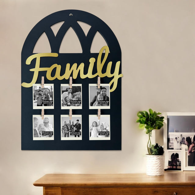 MDF Photo Frame in Window Style with Golden Acrylic Plaque for Home décor (Size - 12x16 Inch)