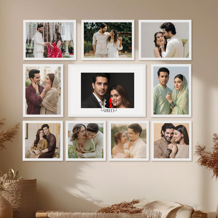 Art Street Photo Frame Set of 10 White Wall Decor Collage Display Hanging Family Picture Frames Gallery Collection Decor Items Wall Mount Frames Birthday Anniversary Gift, 8x8, 8x12 and 12x16 In