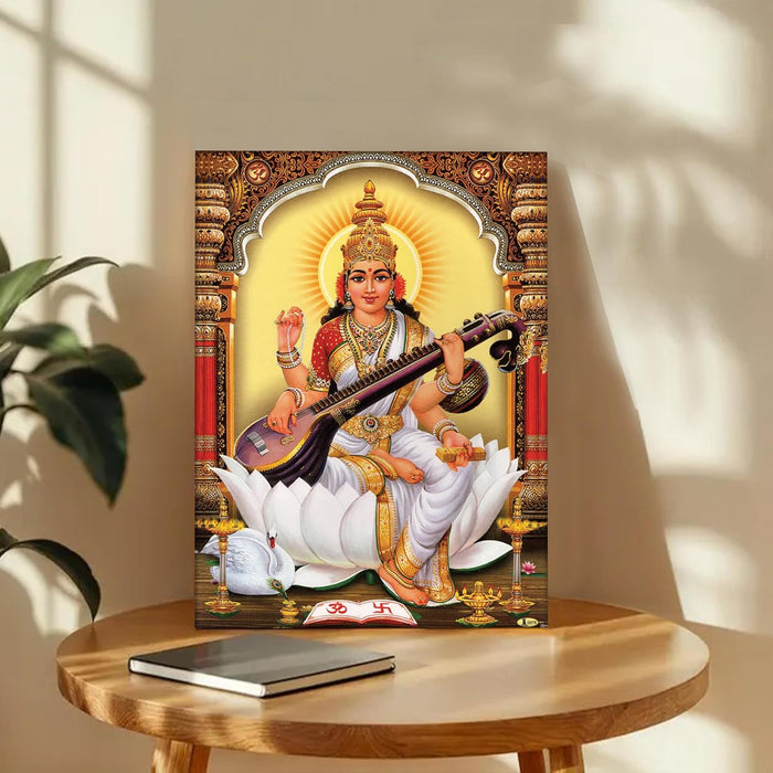 Spiritual Stretched Canvas Pooja room Temple Wall Art Print Painting on Stretched-Canvas (30x41 CM)