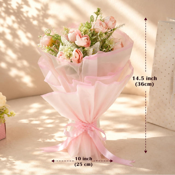 Art Street Artificial Pink Rose Flower Bouquet