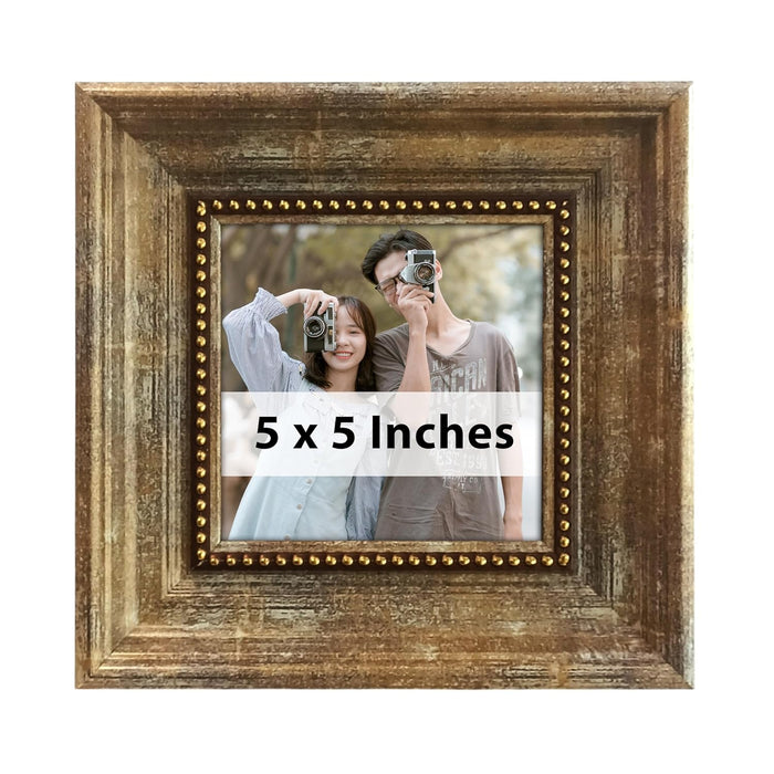 Photo Frame for Tabletop | Plexiglass, Frame for Home and Office Decoration  (Beige, 5x5 Inch)