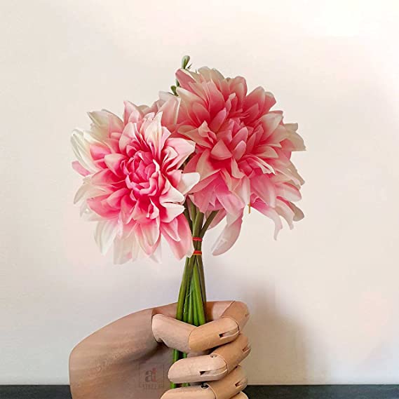 Artificial 11 Stick White & Pink Beautiful Flowers With Stem, Flowers for Home, Office, Party Decor, Etc.